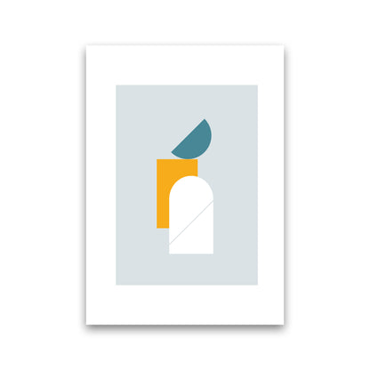 Mita Teal Abstract N10  Art Print by Pixy Paper Print Only