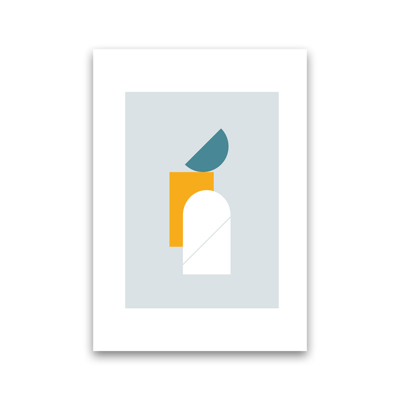 Mita Teal Abstract N10  Art Print by Pixy Paper Print Only