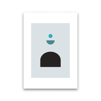 Mita Teal Abstract N12  Art Print by Pixy Paper Print Only
