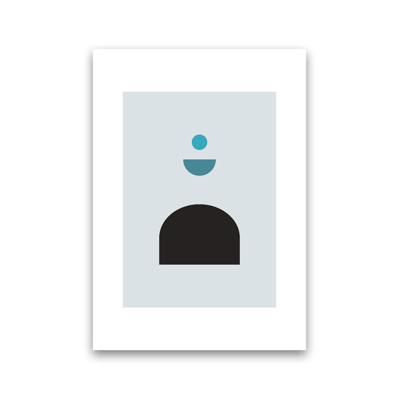 Mita Teal Abstract N12  Art Print by Pixy Paper Print Only