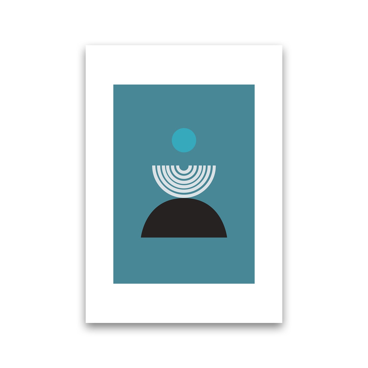 Mita Teal Fountain N8  Art Print by Pixy Paper Print Only