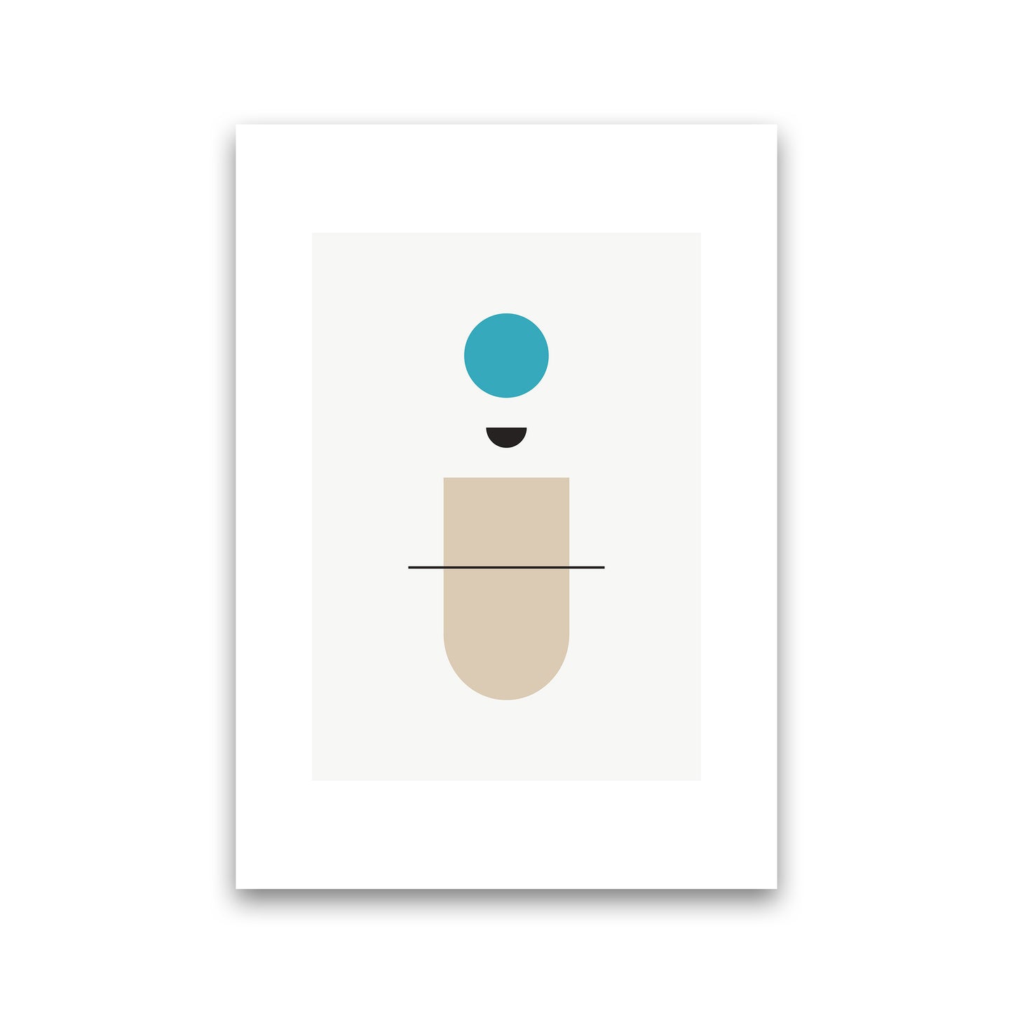 Mita Teal Abstract N1  Art Print by Pixy Paper Print Only