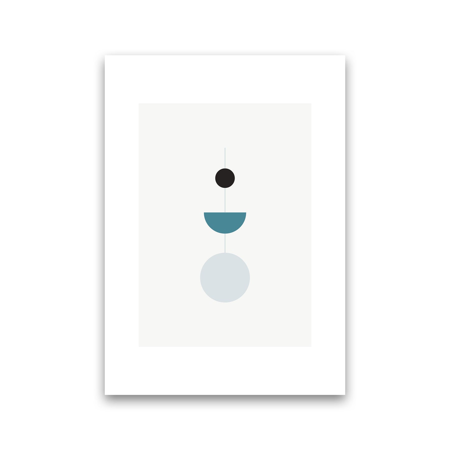 Mita Teal Abstract N9  Art Print by Pixy Paper Print Only