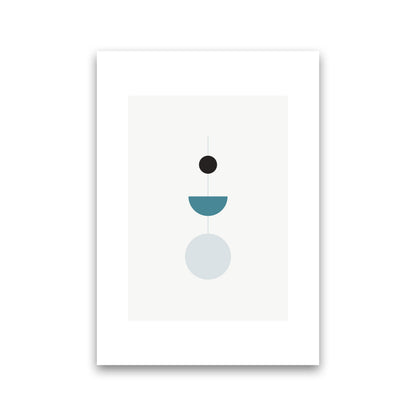 Mita Teal Abstract N9  Art Print by Pixy Paper Print Only