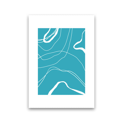 Mita Teal Swirls N13  Art Print by Pixy Paper Print Only