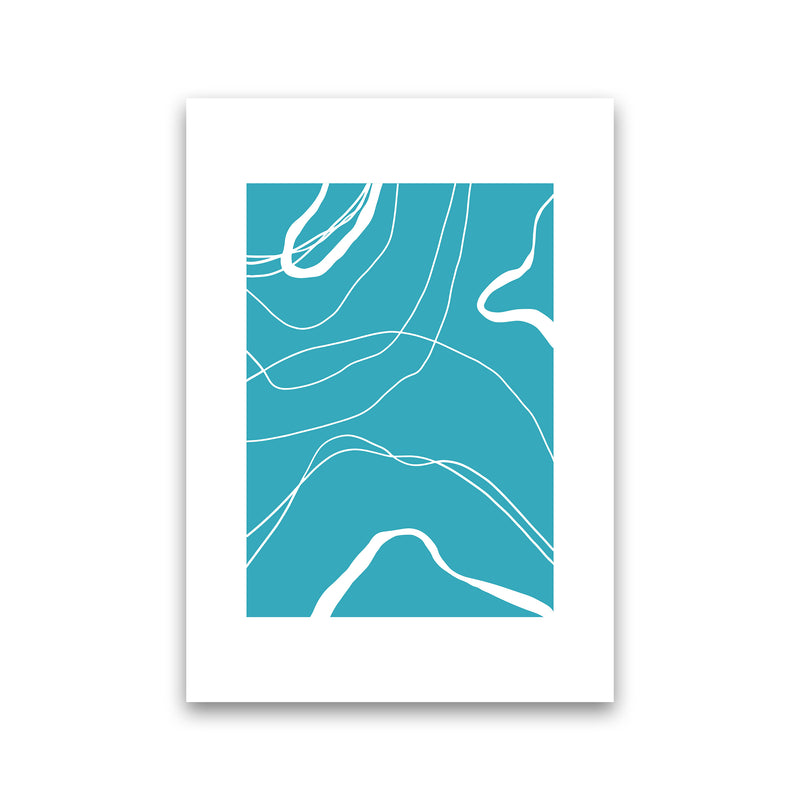 Mita Teal Swirls N13  Art Print by Pixy Paper Print Only