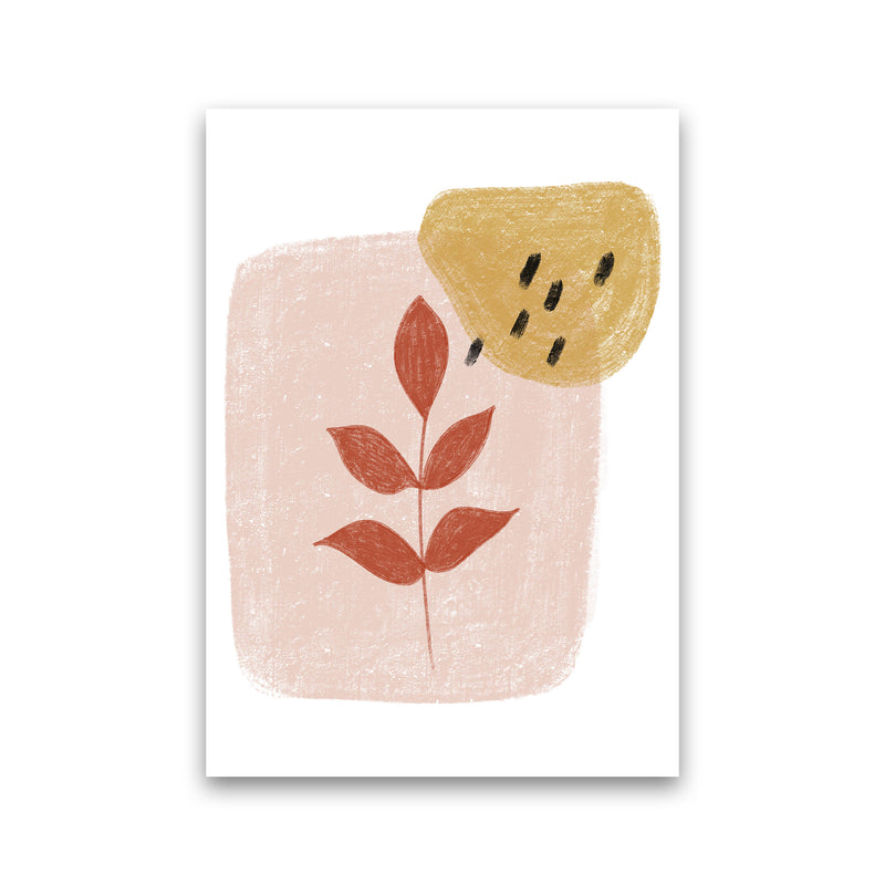 Dalia Chalk Red Leaf  Art Print by Pixy Paper Print Only