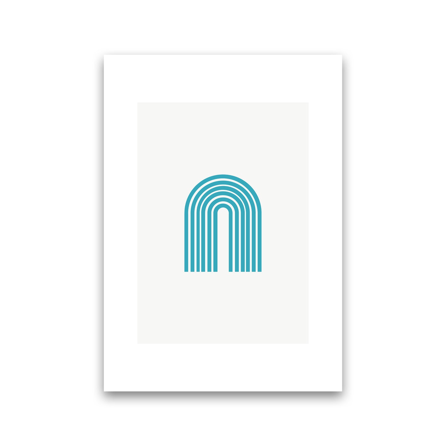 Mita Teal Rainbow N7  Art Print by Pixy Paper Print Only