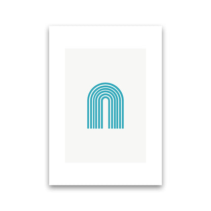 Mita Teal Rainbow N7  Art Print by Pixy Paper Print Only