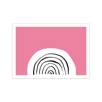 Pink Rainbow Neon Funk  Art Print by Pixy Paper Print Only