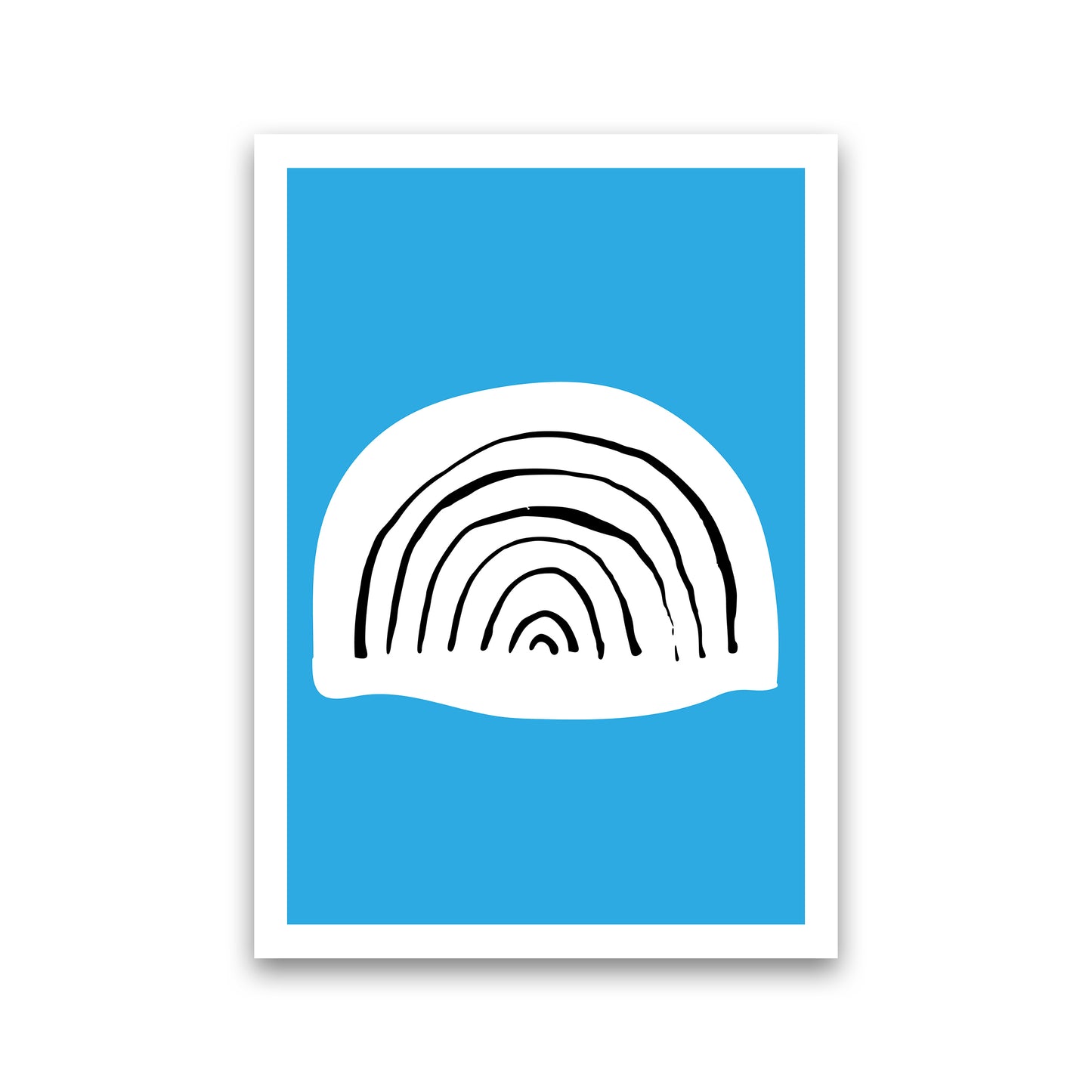 Blue Rainbow Neon Funk  Art Print by Pixy Paper Print Only