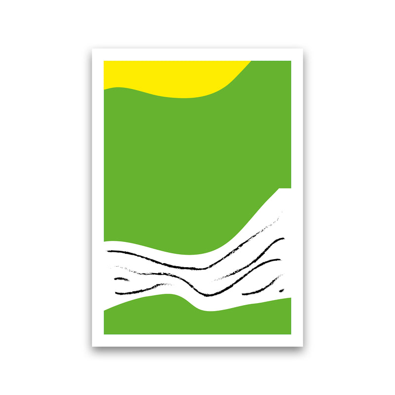 Green Lines Neon Funk  Art Print by Pixy Paper Print Only