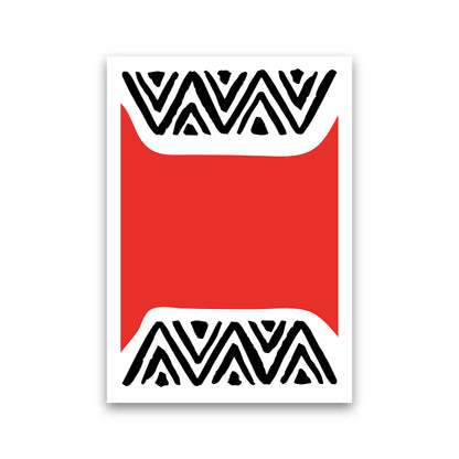 Red Maze Neon Funk  Art Print by Pixy Paper Print Only