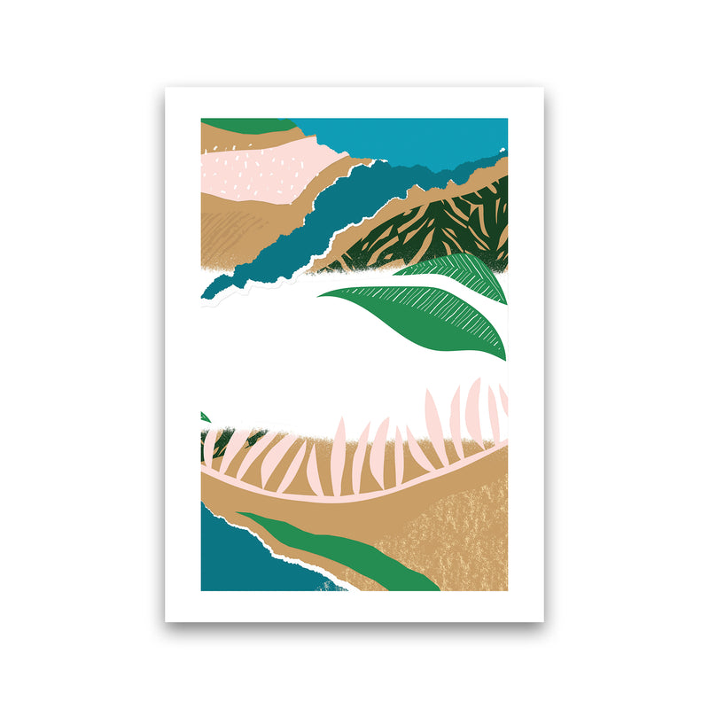 White Mixed Jungle Abstract  Art Print by Pixy Paper Print Only