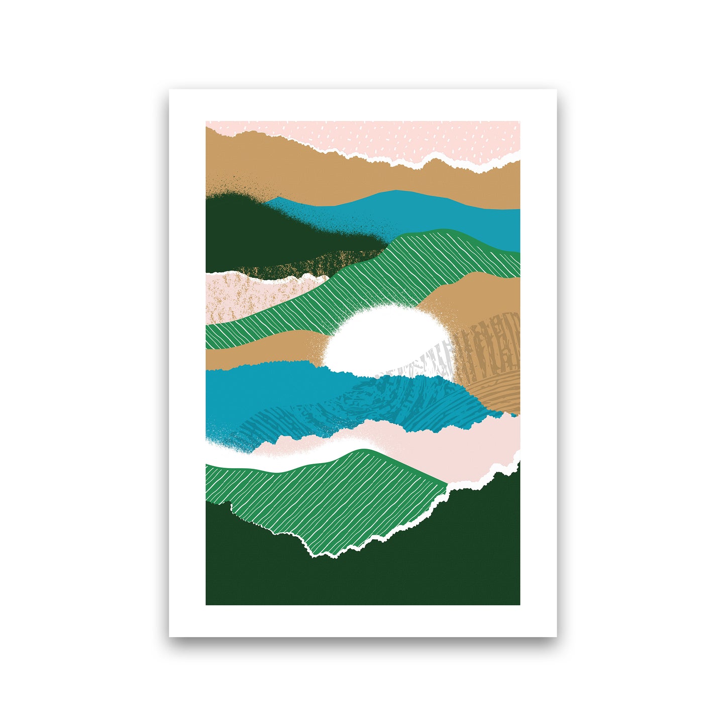 Sun Rising Jungle Abstract  Art Print by Pixy Paper Print Only