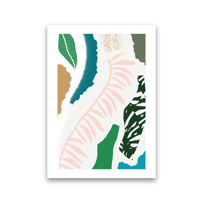 Pink Leaf Jungle Abstract  Art Print by Pixy Paper Print Only