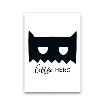 Little Hero Mask Super Scandi Black  Art Print by Pixy Paper Print Only