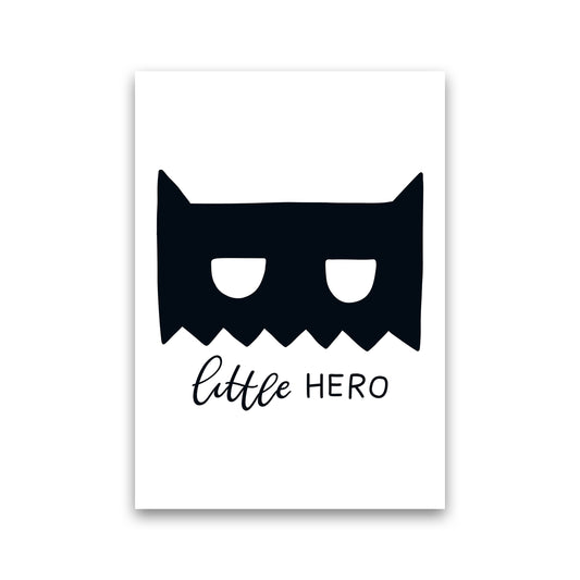 Little Hero Mask Super Scandi Black  Art Print by Pixy Paper Print Only