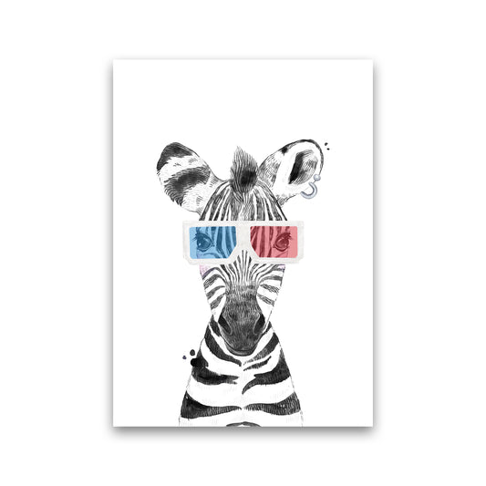 Safari Babies Zebra With Glasses  Art Print by Pixy Paper Print Only