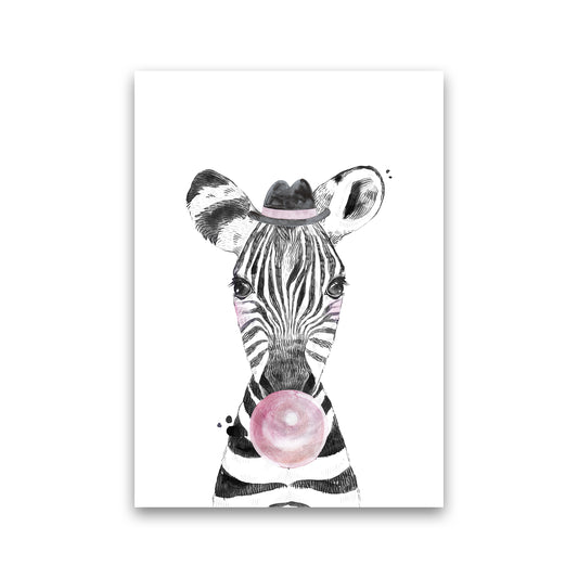 Safari Babies Zebra With Bubble  Art Print by Pixy Paper Print Only