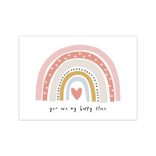 You Are My Happy Place Rainbow  Art Print by Pixy Paper Print Only
