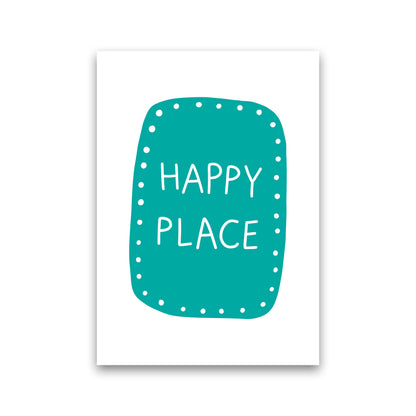 Happy Place Teal Super Scandi  Art Print by Pixy Paper Print Only