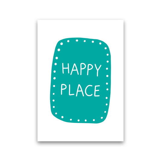 Happy Place Teal Super Scandi  Art Print by Pixy Paper Print Only