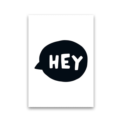 Hey Bubble Super Scandi Black  Art Print by Pixy Paper Print Only