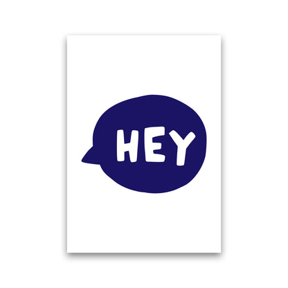 Hey Bubble Navy Super Scandi  Art Print by Pixy Paper Print Only