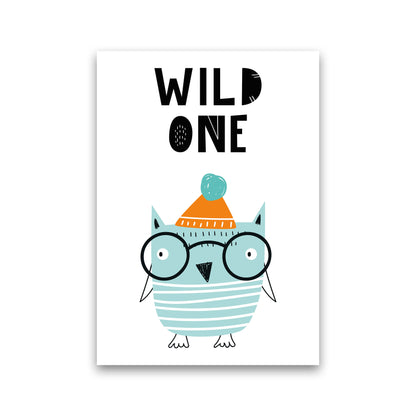 Wild One Owl Animal Pop  Art Print by Pixy Paper Print Only