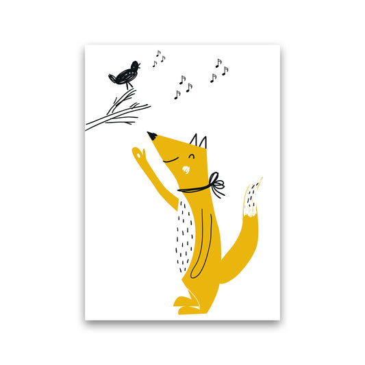 Fox And Birds Animal Pop  Art Print by Pixy Paper Print Only