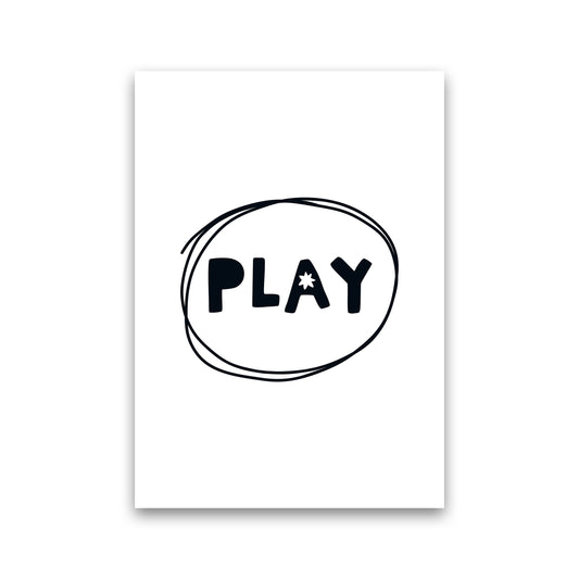 Play Super Scandi Black  Art Print by Pixy Paper Print Only