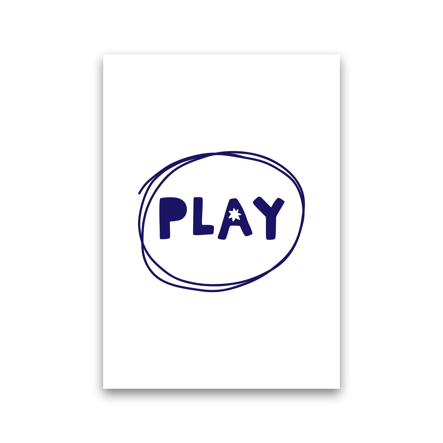 Play Navy Super Scandi  Art Print by Pixy Paper Print Only