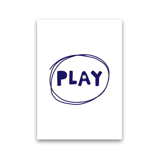 Play Navy Super Scandi  Art Print by Pixy Paper Print Only