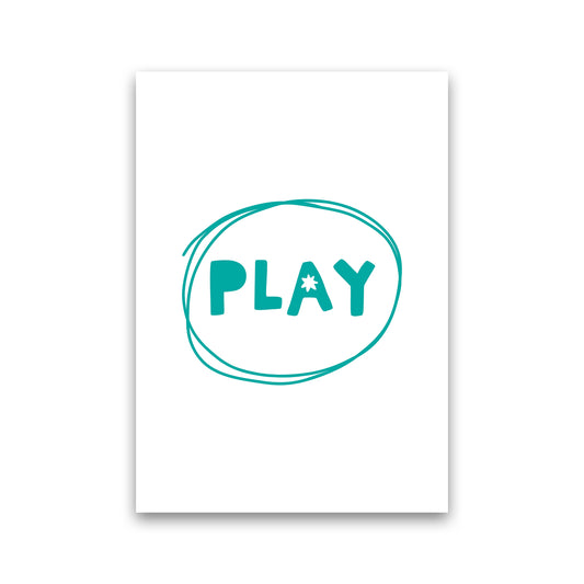 Play Teal Super Scandi  Art Print by Pixy Paper Print Only