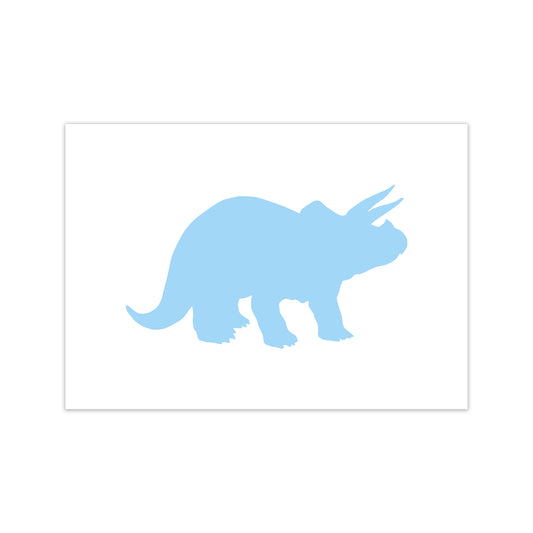 Triceratops Light Blue  Art Print by Pixy Paper Print Only
