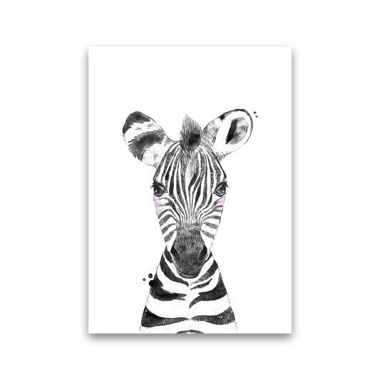 Safari Babies Zebra  Art Print by Pixy Paper Print Only