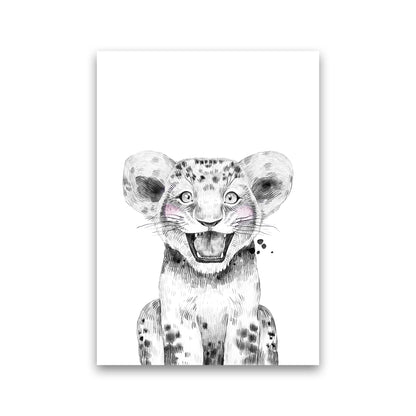 Safari Babies Tiger  Art Print by Pixy Paper Print Only