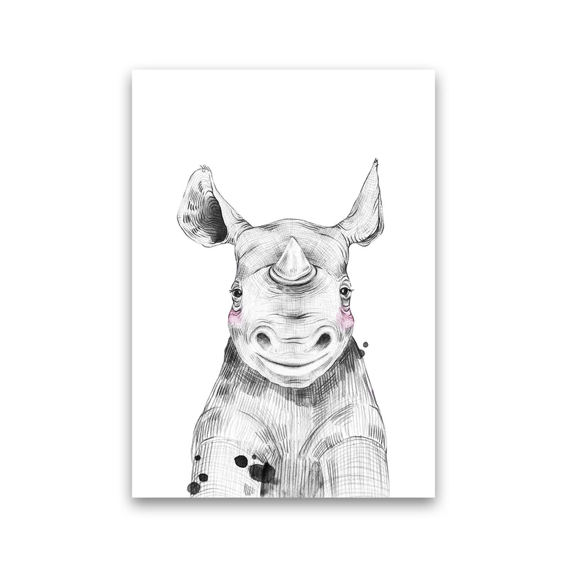 Safari Babies Rhino  Art Print by Pixy Paper Print Only