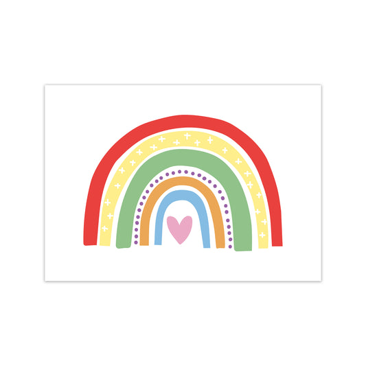 Rainbow With Heart  Art Print by Pixy Paper Print Only