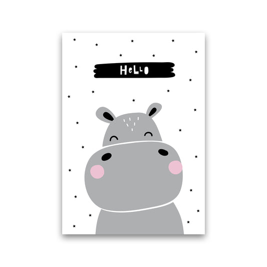 Hello Hippo  Art Print by Pixy Paper Print Only