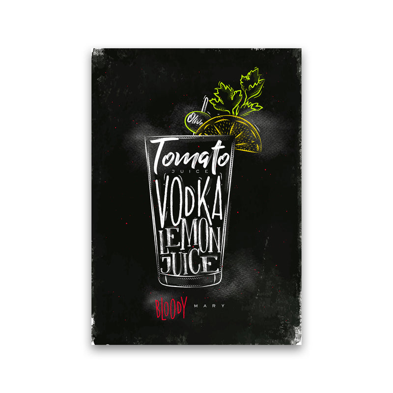 Bloody Mary Cocktail Black  Art Print by Pixy Paper Print Only