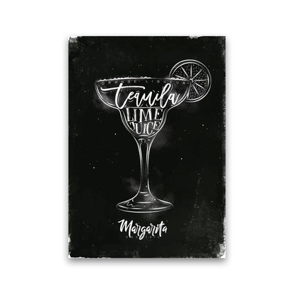Margarita Cocktail Black  Art Print by Pixy Paper Print Only