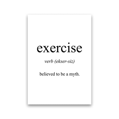 Exercise Meaning  Art Print by Pixy Paper Print Only