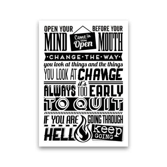Open Your Mind Vintage  Art Print by Pixy Paper Print Only