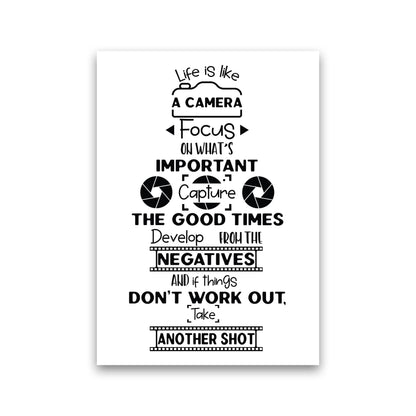 Life Is Like A Camera  Art Print by Pixy Paper Print Only