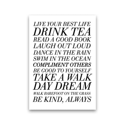 Live Your Best Life  Art Print by Pixy Paper Print Only