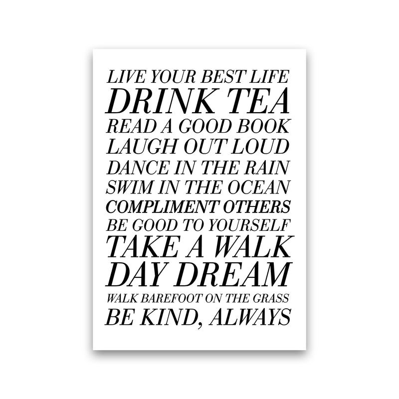 Live Your Best Life  Art Print by Pixy Paper Print Only