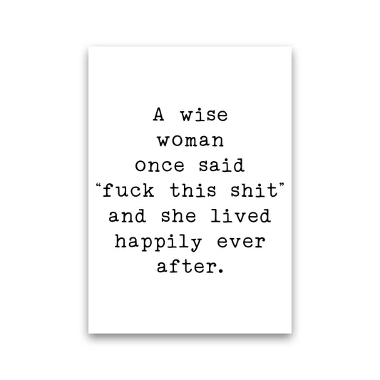 A Wise Woman  Art Print by Pixy Paper Print Only