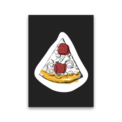 Kitchen Pop Pizza Off Black Art Print by Pixy Paper Print Only